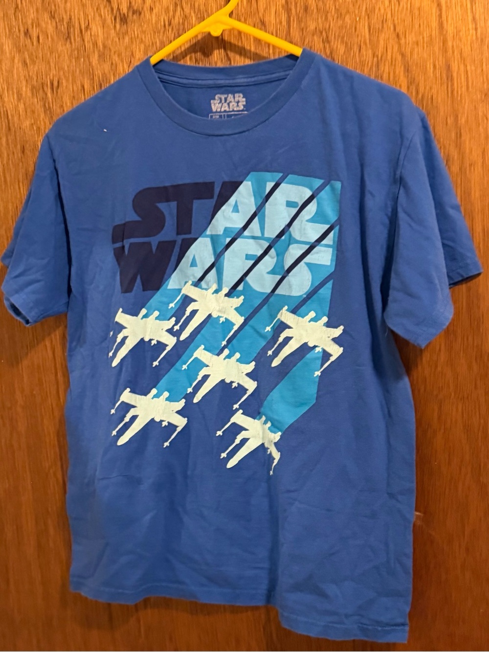 Star Wars Blue Graphic Tee with X-Wing Fleet